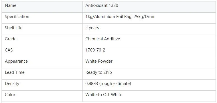 Hot Selling Lowest Price Factory Supply High Purity Good Quality Antioxidant 1330 White Crystal Powder Antioxidant 1330 for Sale