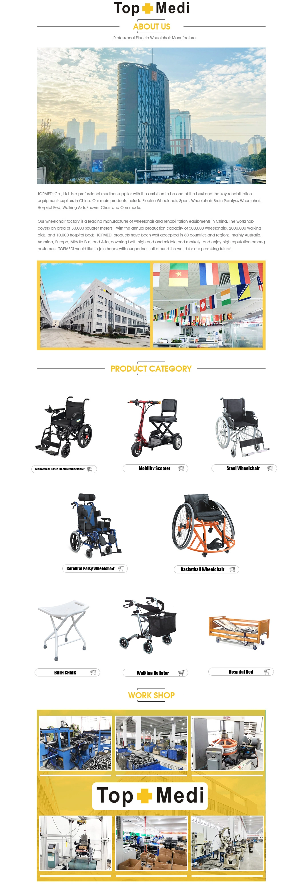 Medical Healthcare Topmedi 2023 Aluminum Folding Taiwan Motor Power Pediatric Folding Wheelchairwheelchair